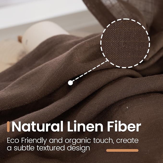 BGment Linen Curtains 90 Inch Length - Image 3