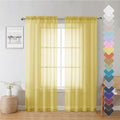 Yellow Sheer Curtains 72 Inches Long 2 Panels, Light Filtering Voile Window by Lecloud