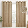 YoungsTex Burlap Linen Curtains 63 Inch Length 2 Panels by YoungsTex