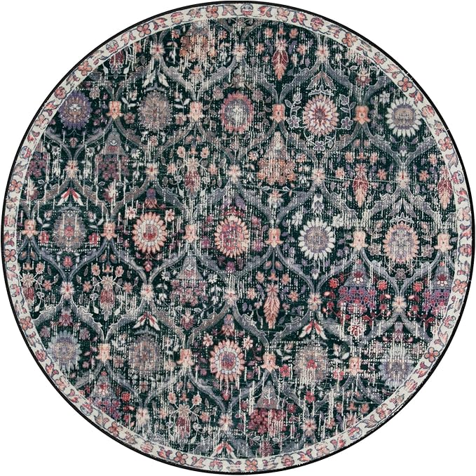 Lahome Moroccan Washable Round Area Rug, Soft Round Rugs 6ft Ultra-Thin | - Image 7