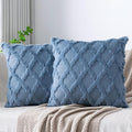 Set of 2 Soft Moroccan Throw Pillow Covers 18x18 Inch Plush Boho Decorative by Cozoomy