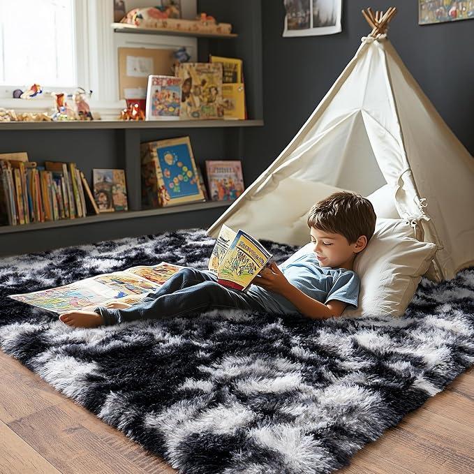Pionblank Fluffy Area Rug for Bedroom 4x6, Indoor Plush Carpet, Cute Comfy - Image 3