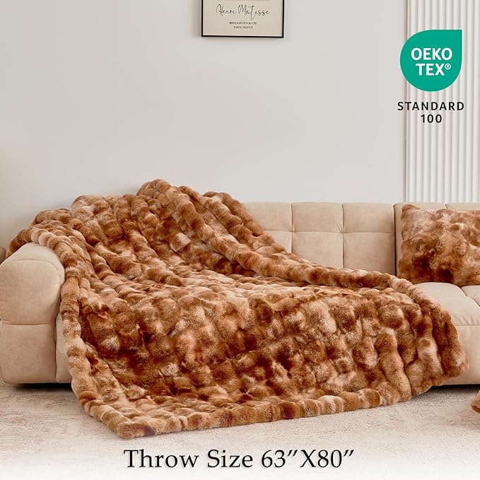 BENVWE Faux Fur Throw Blanket for Couch Bed - Image 2