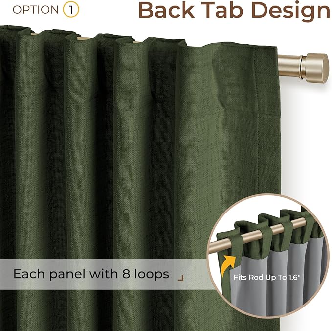INOVADAY 100% Blackout Linen Curtains - Image 3