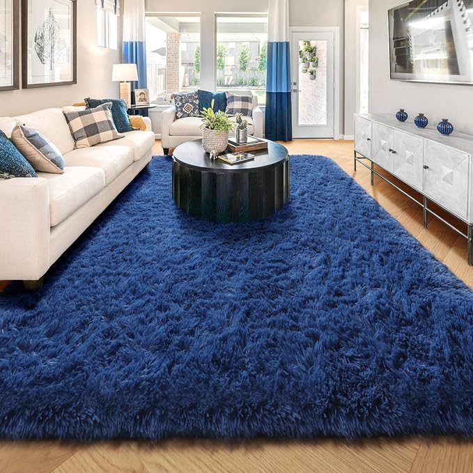 Amdrebio Navy Blue Large Area Rug 8x10 - Image 7