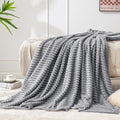 BEDELITE 3D Ribbed Jacquard Grey Fleece Twin Blanket by BEDELITE