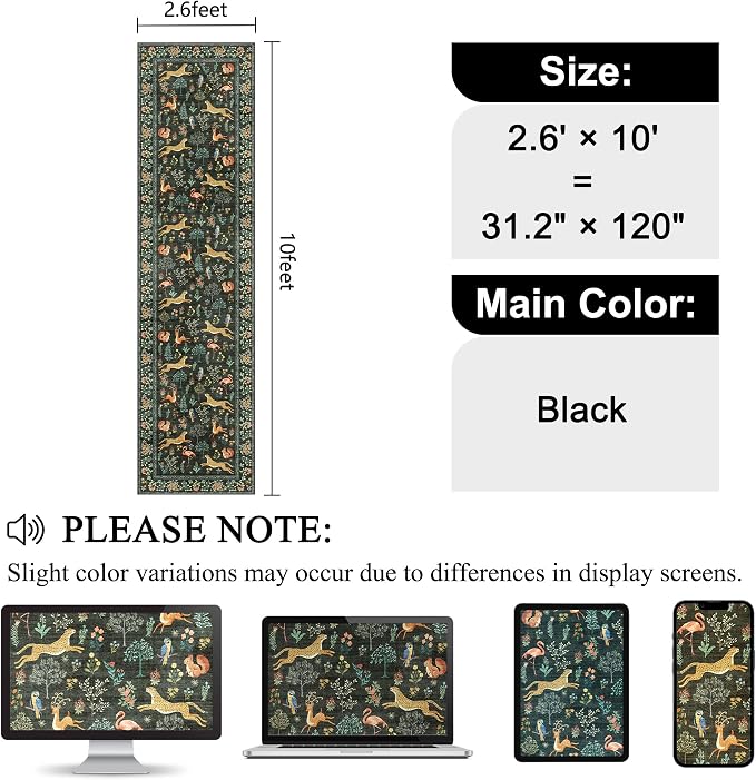 DUKINO 2.6x10 Washable Runner Rug, Non Slip Animal Rug - Image 2