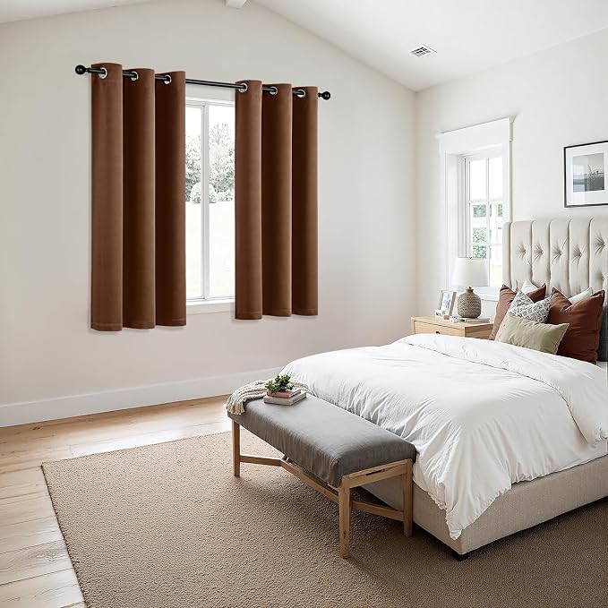 MIULEE Blackout Curtains for Bedroom 2 Panels 40 x 63 Inch Long Mocha Brown | - Image 6