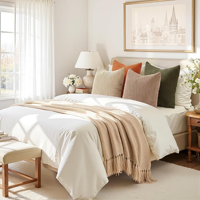 Topfinel Fall Home Decor Rust OliveGreen Throw Pillow Covers 22x22 Inch Set of - Image 4