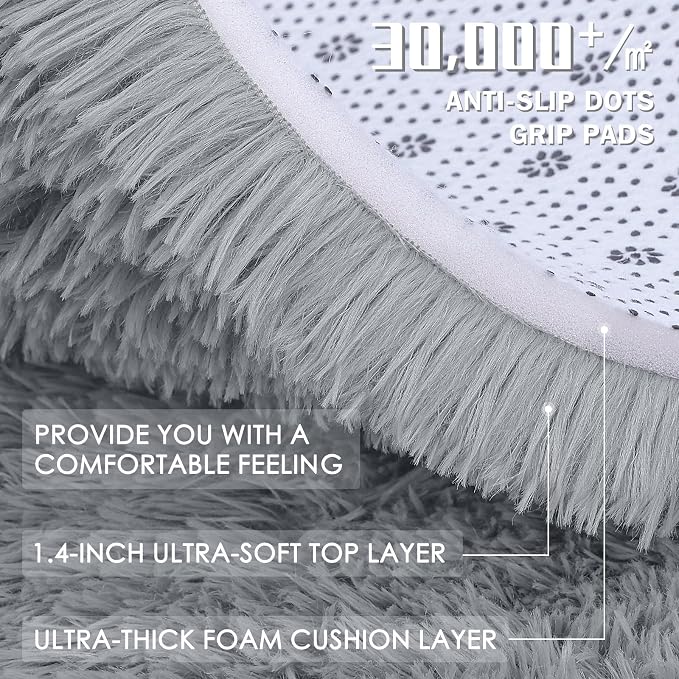 OLANLY Area Rugs for Living Room Bedroom, Machine Washable 4x5.9 ft Soft Fluffy - Image 8