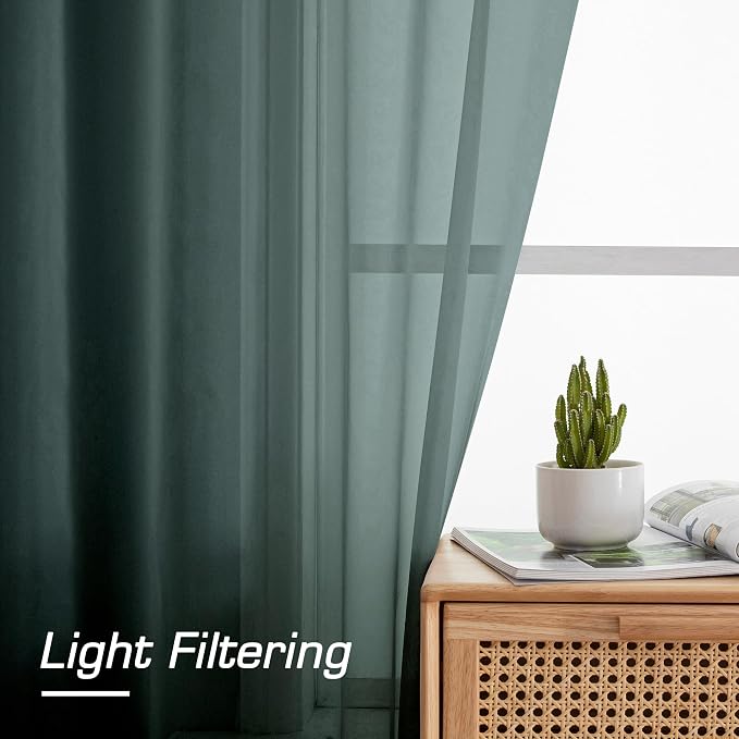 Green Sheer Curtains 78 Inches Long - Image 2