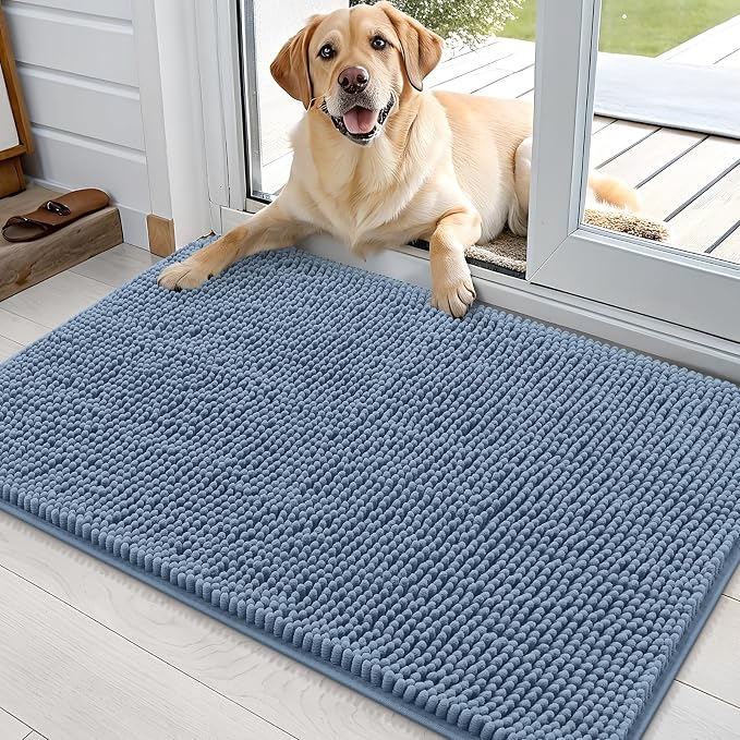 OLANLY Dog Door Mat for Muddy Paws 36x24, Super Absorbent Chenille Mud Mat | by OLANLY