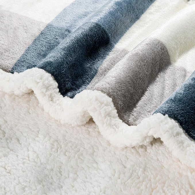 PU MEI Sherpa Throw Blanket for Couch Sofa 50“*60”-Fuzzy Soft Cozy Fleece Thick - Image 4