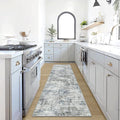 2'6''x8' Runner Rugs Washable Rug:Modern Abstract Hallway Blue Multi Carpet | by GENTDRIZZ