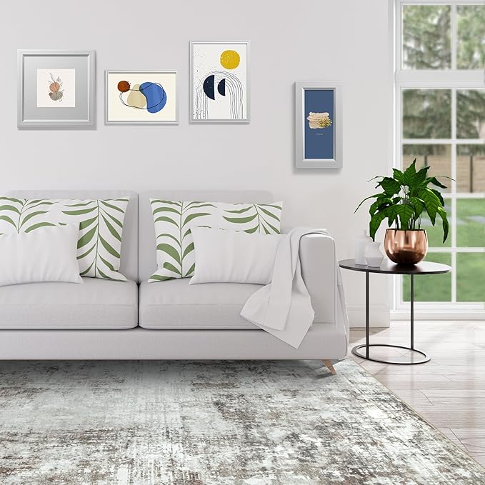 6x9 Area Rugs for Living Room Bedroom Dining Room Washable Brown Grey | Soft - Image 9