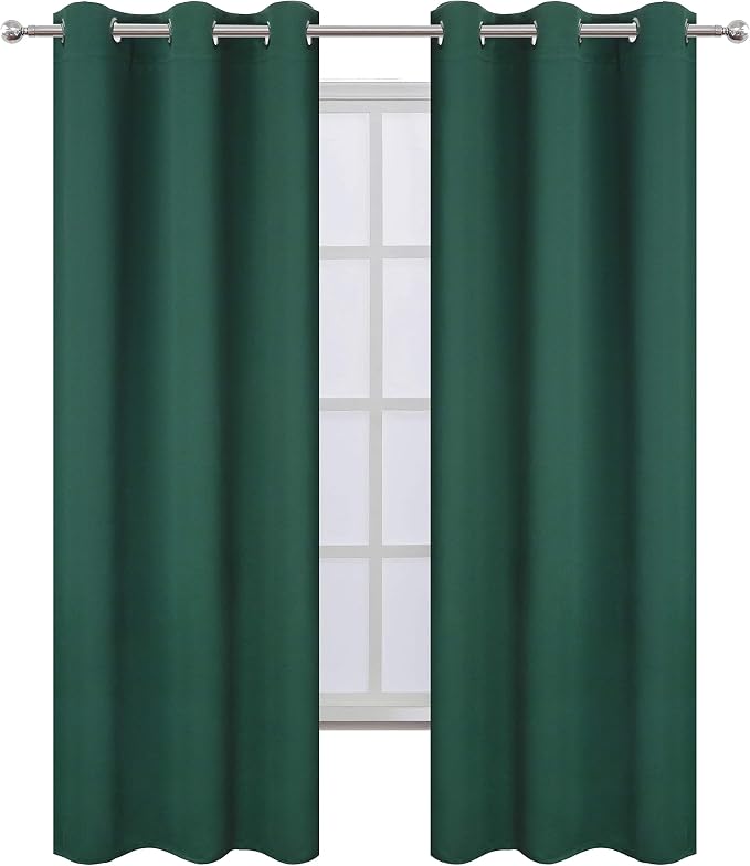 Dark Green Thermal Blackout Curtains/38 x 84 Inch/Set of 2 Panels Room - Image 2