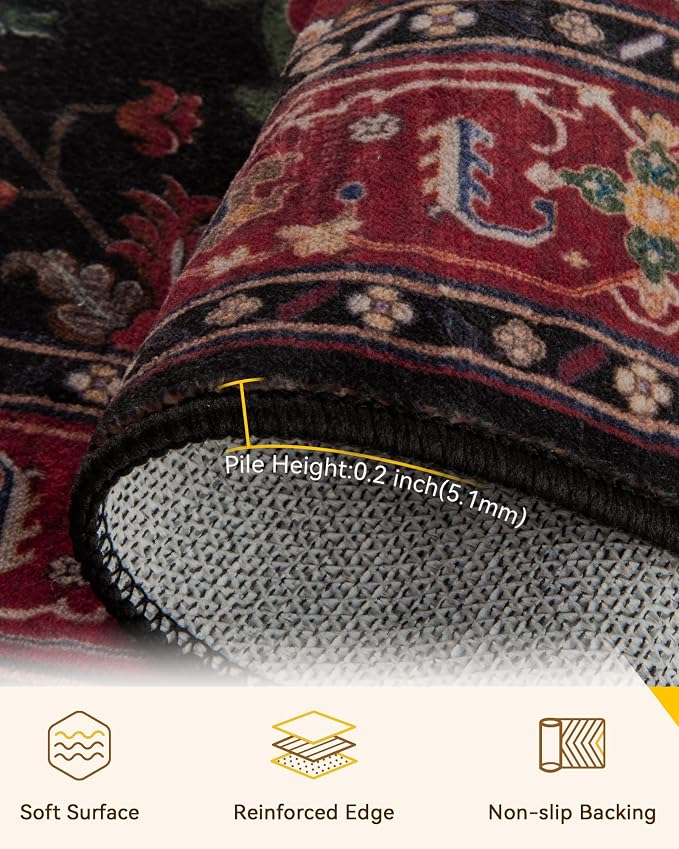 RELEANY Washable Area Rug, Large 9'x12', Water Repellent, Pet Friendly - Image 5