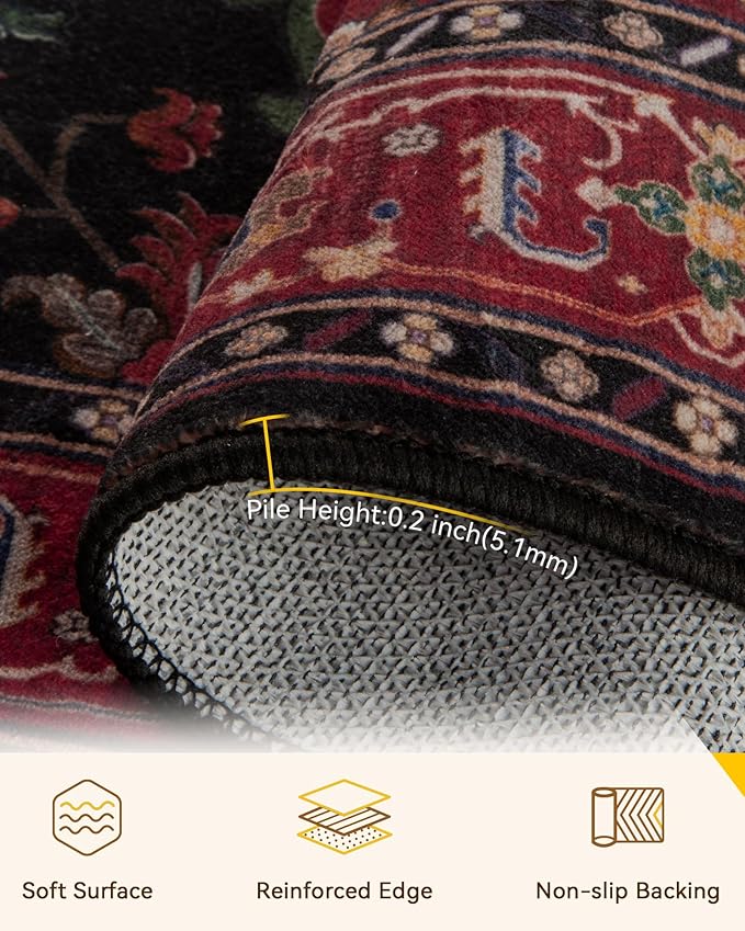 RELEANY Washable Area Rug, Runner 2'6"x5', Water Repellent, Pet Friendly - Image 3