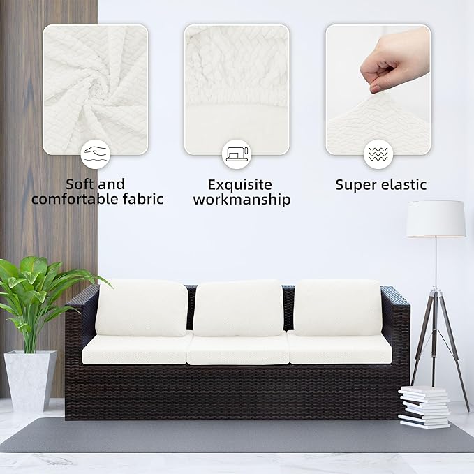 12PCS Patio Cushion Covers, Patio Furniture Couch Seat Slipcovers | Washable - Image 3