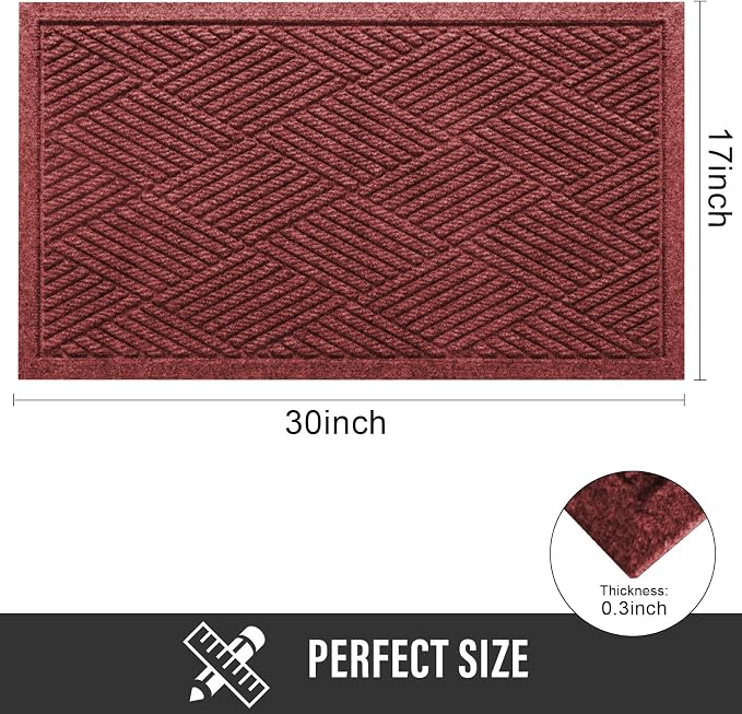 Sturdy Front Door Mat, Absorbent Muddy Dirt Resist Welcome Door Mats Outdoor - Image 2