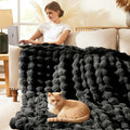L'AGRATY Faux Rabbit Fur Throw Blanket by LAGRATY