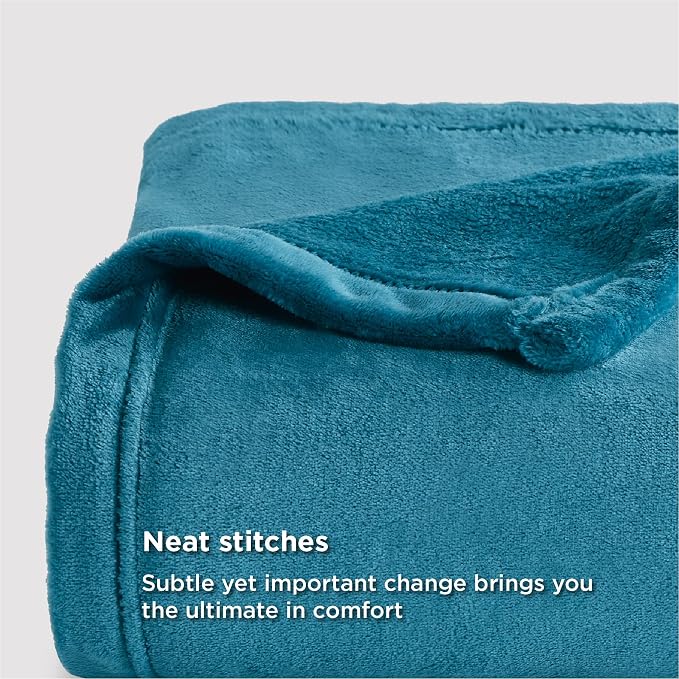 Bedsure GentleSoft Fleece Throw Blanket Teal - Image 2