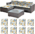 CALBODE 8 Pcs Stretch Outdoor Seat Cushion Covers, Spring Bloom | Washable by CALBODE