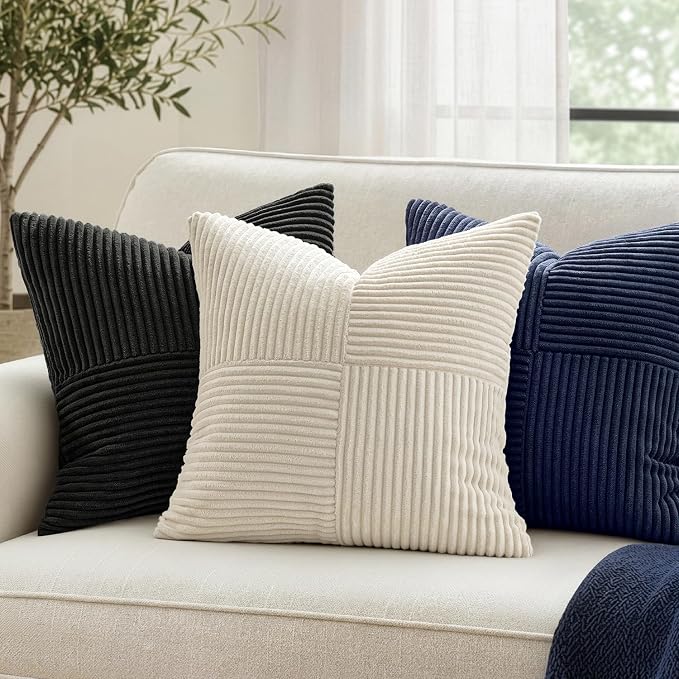 MIULEE Navy Blue Decorative Throw Pillow Covers 16x16 Inch - Image 3