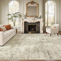 Soalmost Abstract Rug 8x12 Large Living Room Area Rugs Washable Beige/Gray | by Soalmost