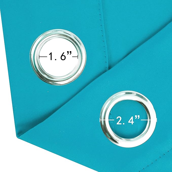 Teal Thermal Blackout Curtains/42 x 95 Inch/Set of 2 Panels Room Darkening - Image 5