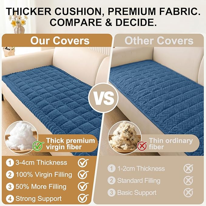 Smiry Couch Cover for Dogs, Non Slip Fuzzy Pet Sofa Covers Washable | Sofa - Image 4