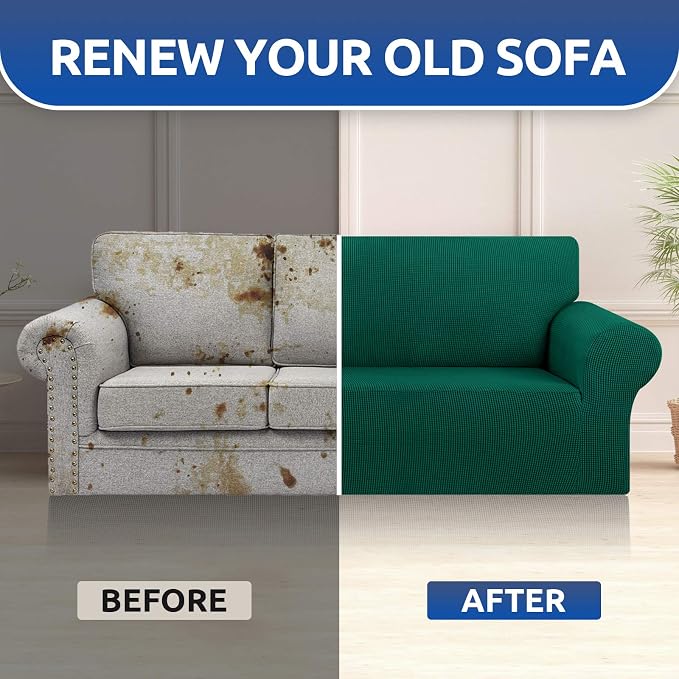 Stretch Oversized Couch Covers for Sofa Slipcover, Hunter | 1-Piece Washable - Image 4