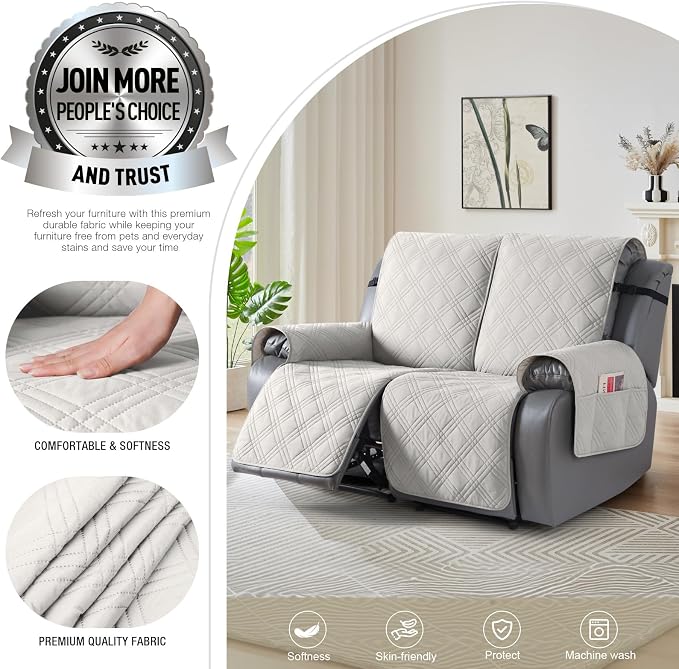 TAOCOCO 100% Waterproof Loveseat Recliner Cover - Image 3