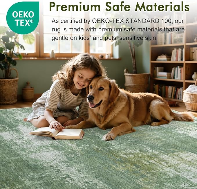 2x6 Ft Washable Runner Rug, Non-Slip Low Pile Hallway Kitchen Area Rug - Image 5