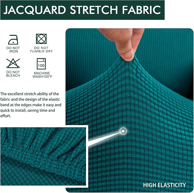 Hokway Stretch Couch Cushion Covers, 3 Piece Individual Sofa Cushion - Image 4