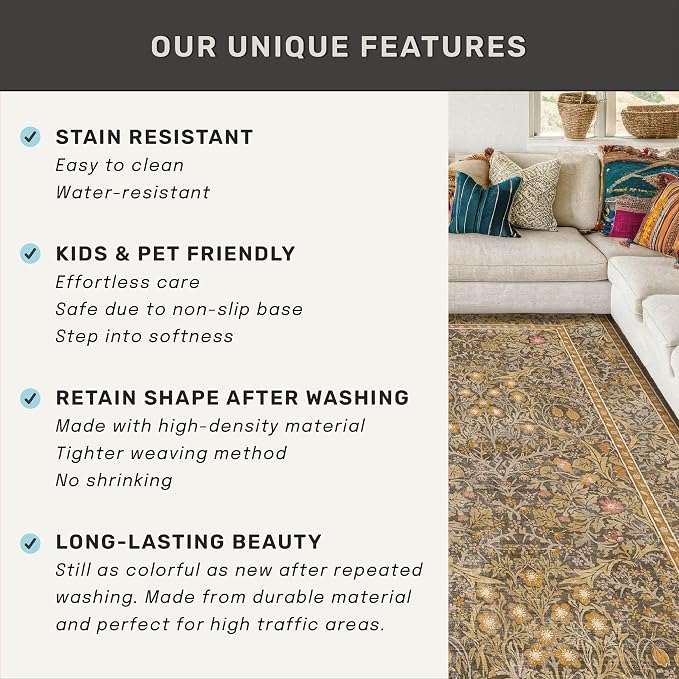Washable Living Room Rug 6x9 - Image 7