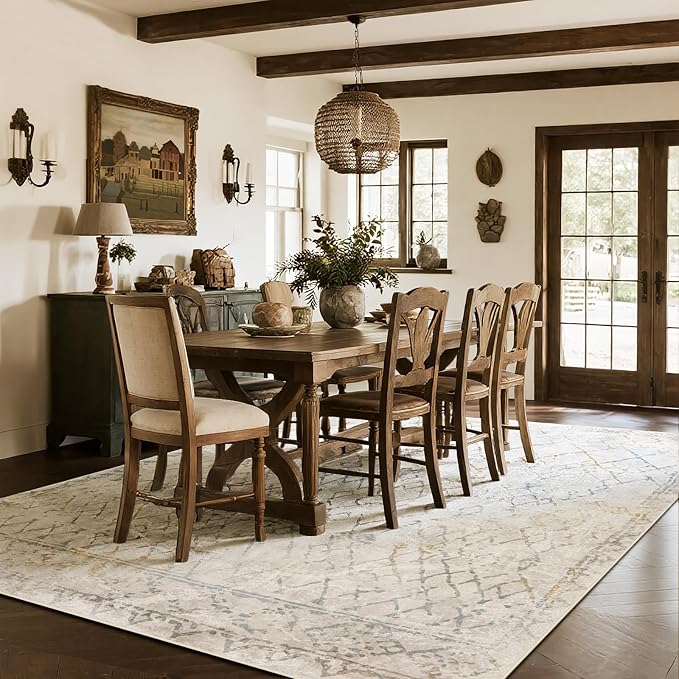 8x10 Washable Area Rugs for Living Room, Dining Room- Morocco Camel | Boho - Image 8