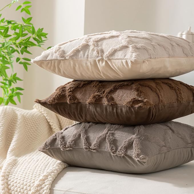 Set of 2 Soft Moroccan Throw Pillow Covers 18x18 Inch Plush Boho Decorative - Image 7