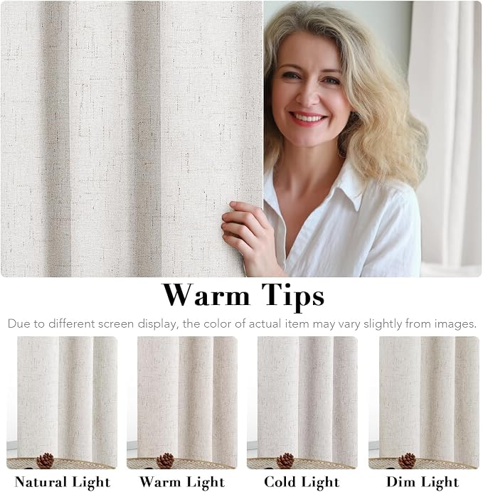H.VERSAILTEX Blackout Curtains Linen Curtains 120 inches Long 100% Black Out - Image 5