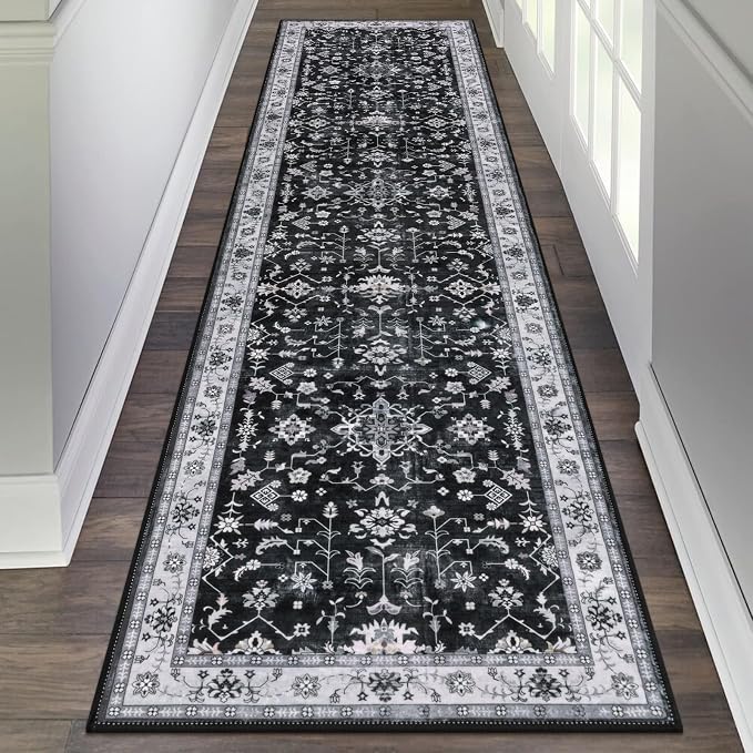 HEBE Hallway Runner Rug 2'x8', Washable Non Slip Kitchen Rug Runner | Soft Boho by HEBE