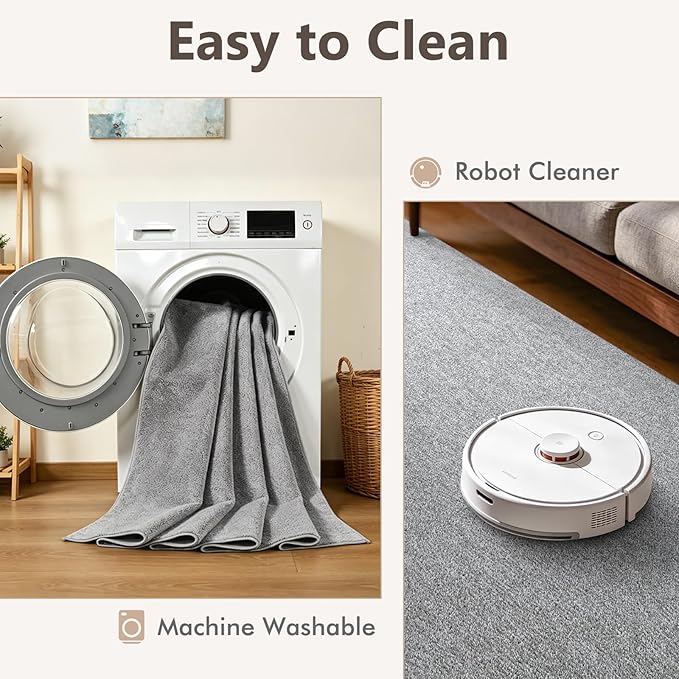 2x6 Grey Runner Rug Washable Non-Slip Soft - Image 6