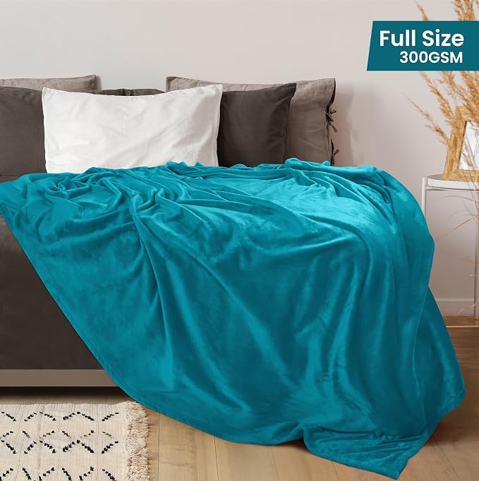 Utopia Bedding Soft Fleece Bed Blanket Full Size Turquoise | Microfiber Plush - Image 2