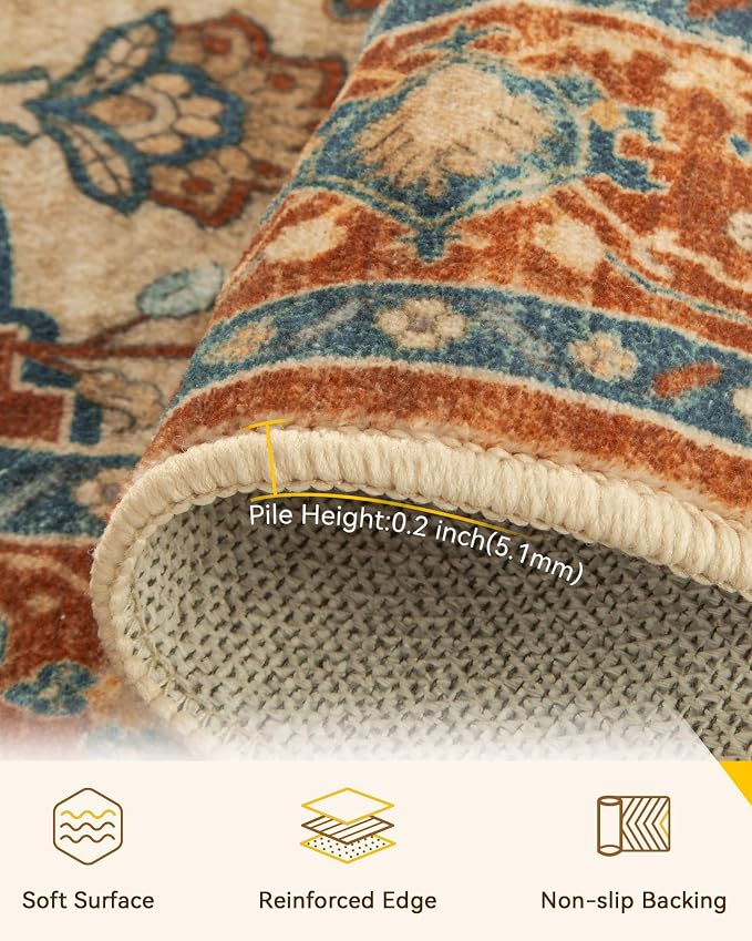RELEANY Washable Area Rug, Small 2'6"x4', Water Repellent, Pet Friendly - Image 3