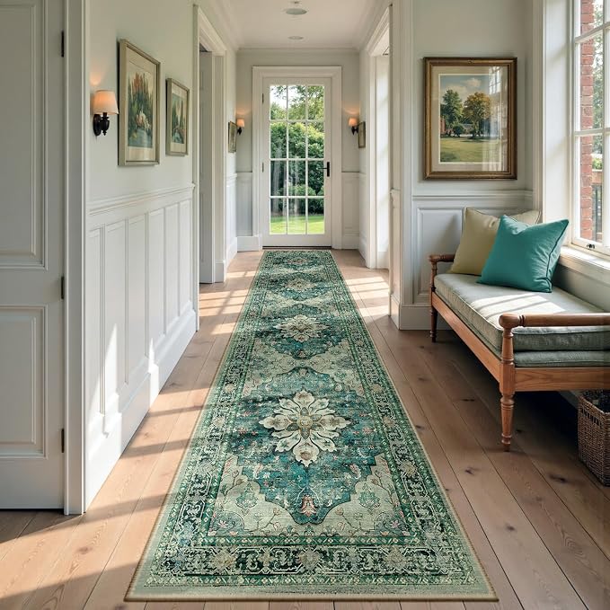 RELEANY Washable Area Rug, Runner 2'6"x12', Water Repellent, Pet Friendly by RELEANY