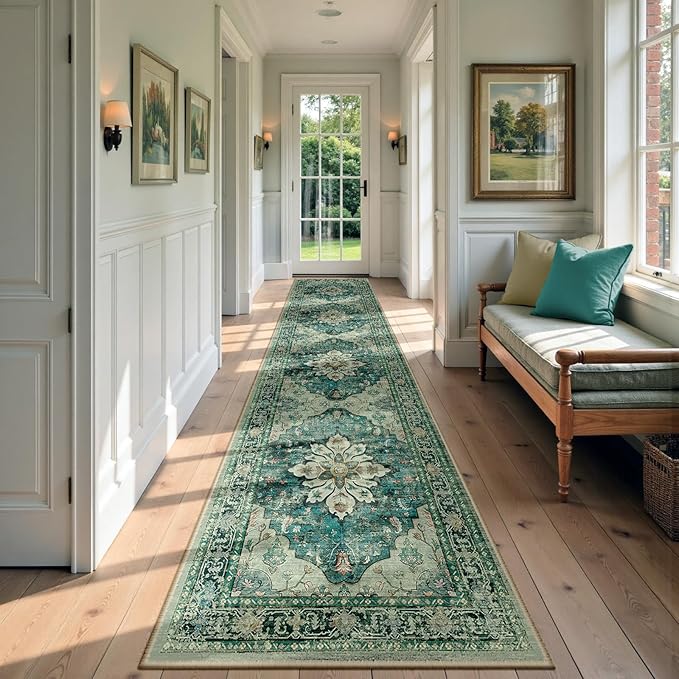 RELEANY Washable Area Rug, Runner 2'6"x14', Water Repellent, Pet Friendly by RELEANY