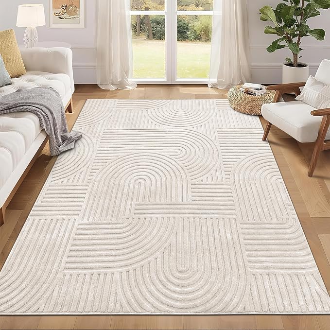 Pauwer 5x7 Area Rugs for Living Room, Modern Non Slip Washable Rug, Soft Fluffy by Pauwer