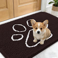 OLANLY Dog Door Mat for Muddy Paws 24x16, Paw Print Design Chenille Mud Mat | by OLANLY