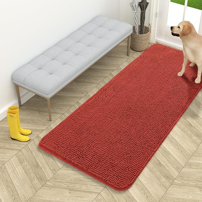 OLANLY Dog Door Mat for Muddy Paws 54x24, Super Absorbent Chenille Mud Mat | by OLANLY