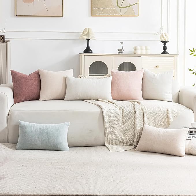 Set of 4 Soft Textured Decorative Throw Pillow Covers 16x16 Inch Cozy Farmhouse - Image 3