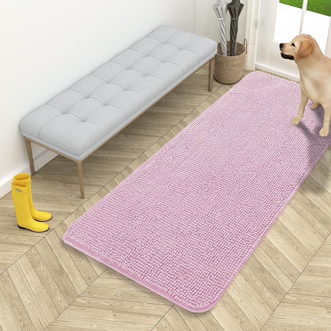 OLANLY Dog Door Mat for Muddy Paws 54x24, Super Absorbent Chenille Mud Mat | by OLANLY
